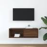 Brown Oak TV Cabinet | Engineered Wood | Space-Saving Design