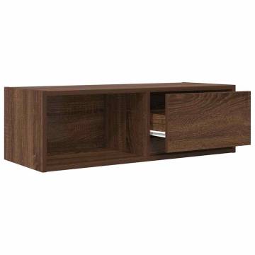 Brown Oak TV Cabinet | Engineered Wood | Space-Saving Design