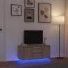  TV Cabinet with LED Lights Sonoma Oak 100x41x50 cm Colour sonoma oak Quantity in Package 1 Width 100 cm 