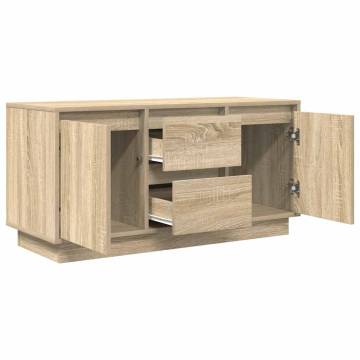 Stylish TV Cabinet with LED Lights - Sonoma Oak 100x41x50 cm