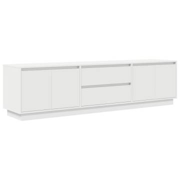 Stylish White LED TV Cabinet - 193.5x41x50 cm | HipoMarket UK