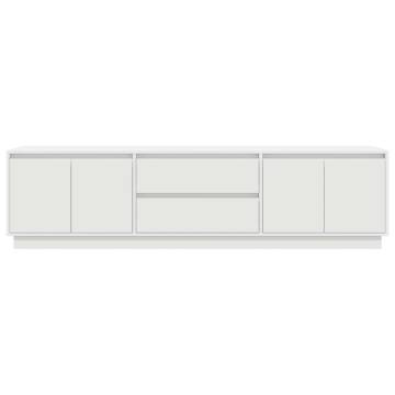 Stylish White LED TV Cabinet - 193.5x41x50 cm | HipoMarket UK