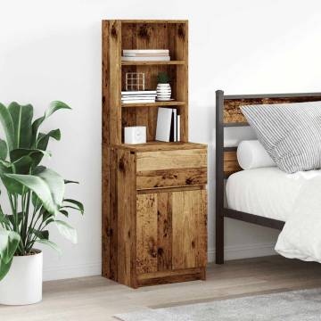 Stylish Bedside Cabinet in Old Wood - Durable & Versatile Design