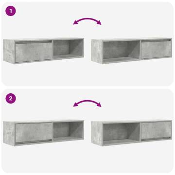 TV Cabinets Set of 2 - Concrete Grey | Hipomarket UK