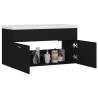 Stylish Black Sink Cabinet with Built-in Basin | HipoMarket