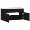 Stylish Black Sink Cabinet with Built-in Basin | HipoMarket