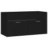 Stylish Black Sink Cabinet with Built-in Basin | HipoMarket