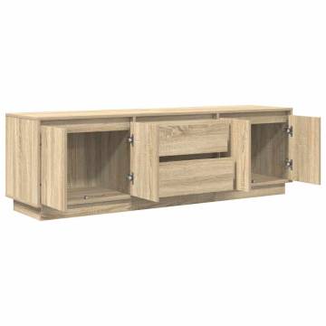 Stylish TV Cabinet with LED Lights - Sonoma Oak 160.5x41 cm