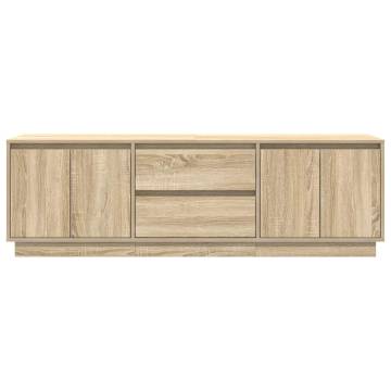 Stylish TV Cabinet with LED Lights - Sonoma Oak 160.5x41 cm