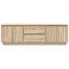 Stylish TV Cabinet with LED Lights - Sonoma Oak 160.5x41 cm