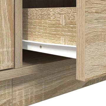 Stylish TV Cabinet with LED Lights - Sonoma Oak 160.5x41 cm