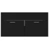 Stylish Black Sink Cabinet with Built-in Basin | HipoMarket