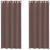 Voile Curtains with Grommets - 2 pcs Brown 140x225 cm