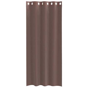 Voile Curtains with Grommets - 2 pcs Brown 140x225 cm