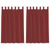 Voile Curtains with Rod Pockets - Wine Red, 2 Pcs