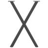 X-Shaped Dining Table Legs - Anthracite Steel (50x72-73 cm)