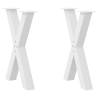  Dining Table Legs X-Shaped 2 pcs White 60x(72-73) cm Steel Colour white Size 60 x (72-73) cm (80 mm) Quantity in Package 2 Number of 1 