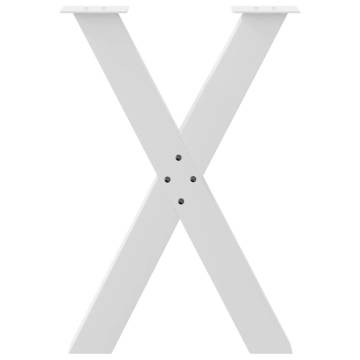 X-Shaped Dining Table Legs - White Steel (60x72-73 cm) - 2 pcs