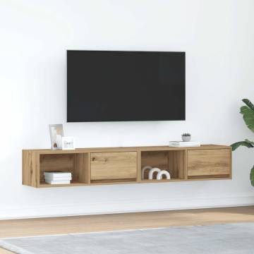 Artisan Oak TV Cabinets - Space-Saving 2 pcs Set | HipoMarket