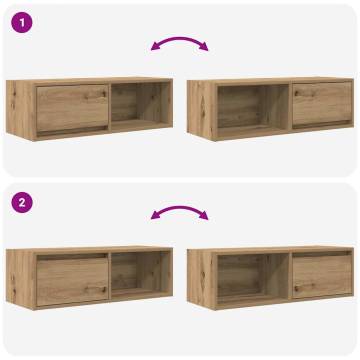 Artisan Oak TV Cabinets - Space-Saving 2 pcs Set | HipoMarket