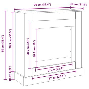 Black Oak Fireplace Surround - Durable Engineered Wood | HipoMarket