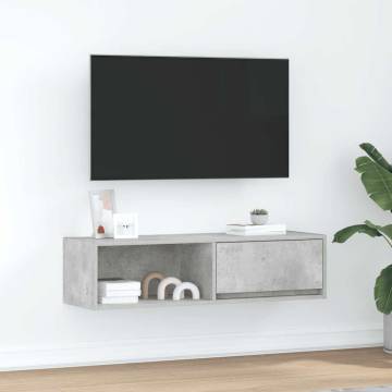 Concrete Grey TV Cabinet - Space-saving Design | HipoMarket