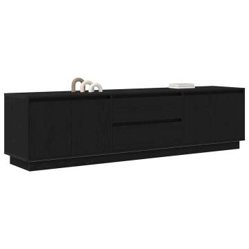 Stylish TV Cabinet with LED Lights - Black Oak 193.5x41 cm