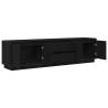 Stylish TV Cabinet with LED Lights - Black Oak 193.5x41 cm