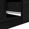 Stylish TV Cabinet with LED Lights - Black Oak 193.5x41 cm