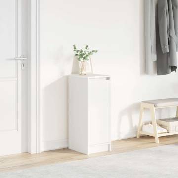 Shoe Cabinet White - 29.5x34x76 cm Engineered Wood