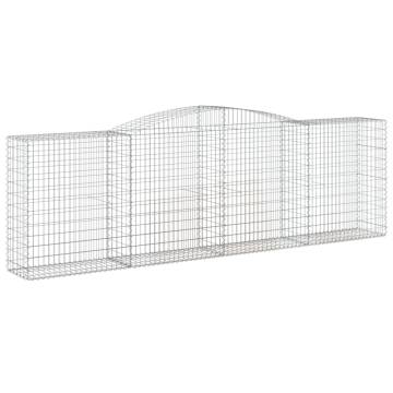 Arched Gabion Baskets - 4 pcs Galvanised Iron | Hipo Market