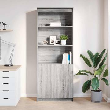 Highboard Grey Sonoma 70x35x180 cm - Quality Engineered Wood