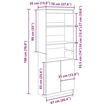 Highboard Grey Sonoma 70x35x180 cm - Quality Engineered Wood