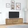 TV Cabinet with LED Lights in Artisan Oak - 160.5 cm