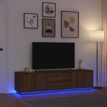 LED TV Cabinet in Brown Oak - Stylish & Functional | HipoMarket