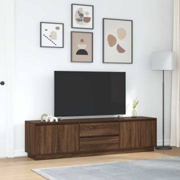 LED TV Cabinet in Brown Oak - Stylish & Functional | HipoMarket