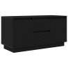 Stylish Black Oak TV Cabinet with LED Lights | 100x41x50 cm