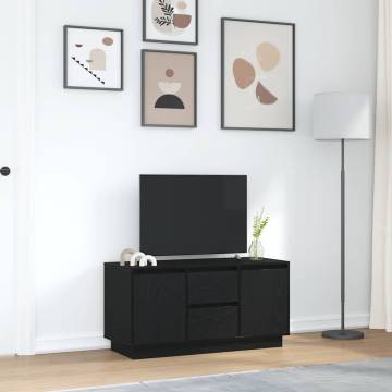 Stylish Black Oak TV Cabinet with LED Lights | 100x41x50 cm