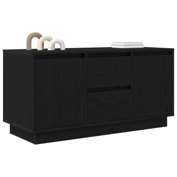 Stylish Black Oak TV Cabinet with LED Lights | 100x41x50 cm