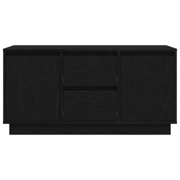 Stylish Black Oak TV Cabinet with LED Lights | 100x41x50 cm