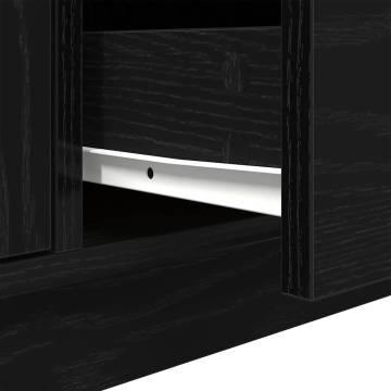 Stylish Black Oak TV Cabinet with LED Lights | 100x41x50 cm