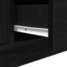 Stylish Black Oak TV Cabinet with LED Lights | 100x41x50 cm