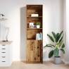 Highboard Old Wood 50x35x180 cm - Stylish Storage Solution