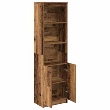 Highboard Old Wood 50x35x180 cm - Stylish Storage Solution