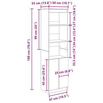 Highboard Old Wood 50x35x180 cm - Stylish Storage Solution