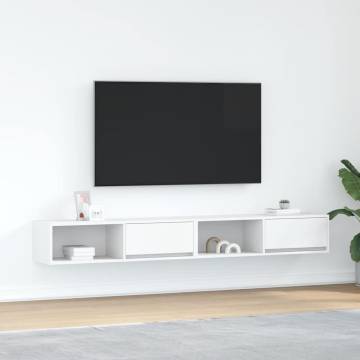 TV Cabinets 2 pcs White | Engineered Wood 100x31x25.5 cm