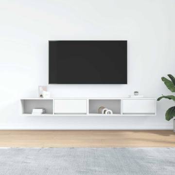 TV Cabinets 2 pcs White | Engineered Wood 100x31x25.5 cm