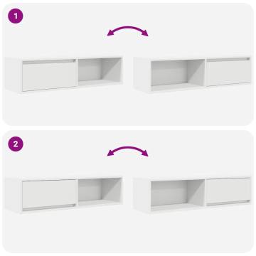 TV Cabinets 2 pcs White | Engineered Wood 100x31x25.5 cm