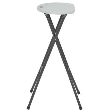 Folding Bar Stools 2 pcs HDPE & Steel White - Hipomarket