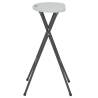 Folding Bar Stools 2 pcs HDPE & Steel White - Hipomarket